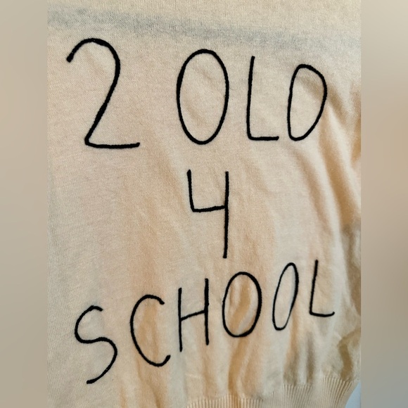 Kling Cream Sweater 2 Old 4 School Stitching Size 2 - Picture 2 of 8